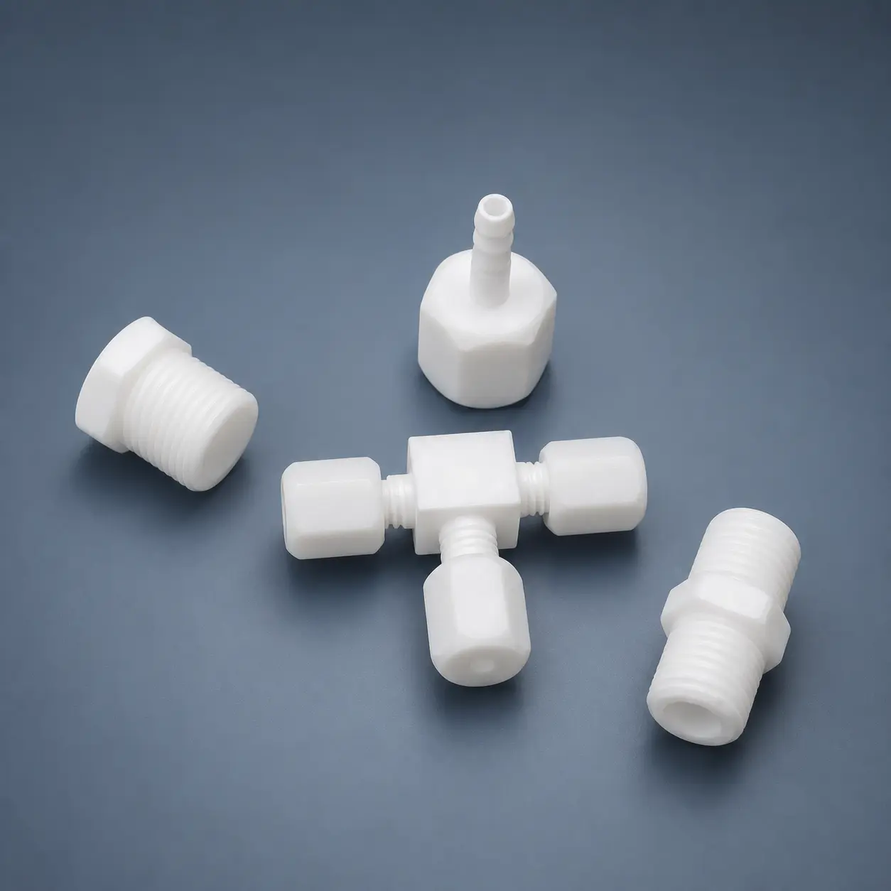 PTFE Bulkhead Fittings — custom PTFE & fluoropolymer product from TOP PTFE & Fluoropolymer Manufacturer